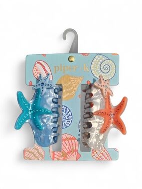 Piper K Starfish Hair Clip Set